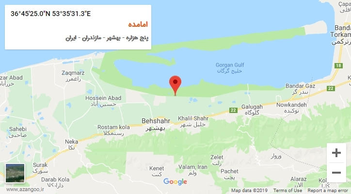 روستای امامده بر روی نقشه