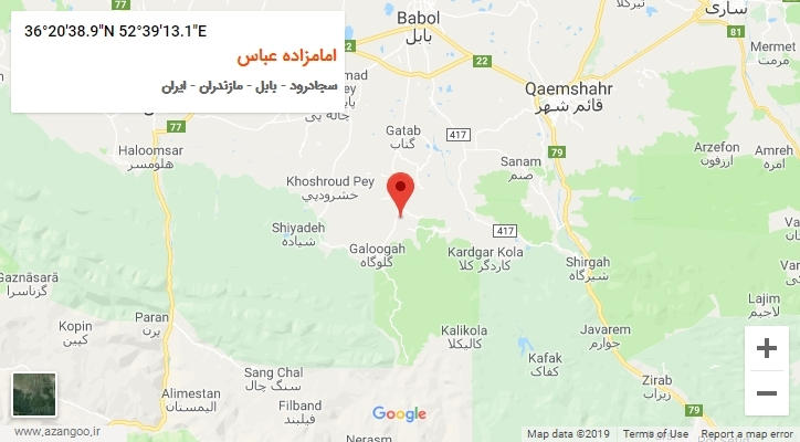 روستای امامزاده عباس بر روی نقشه