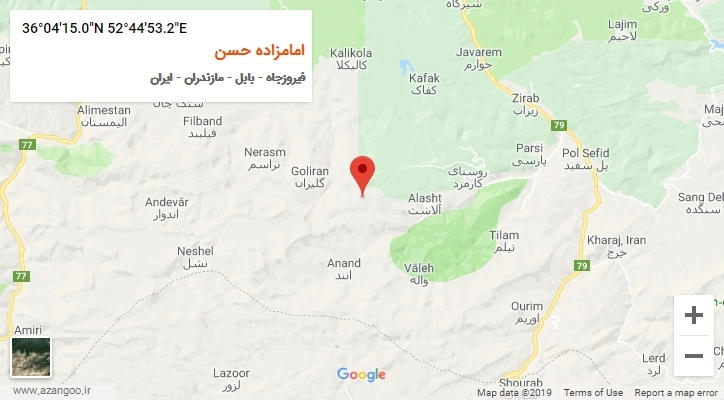 روستای امامزاده حسن بر روی نقشه