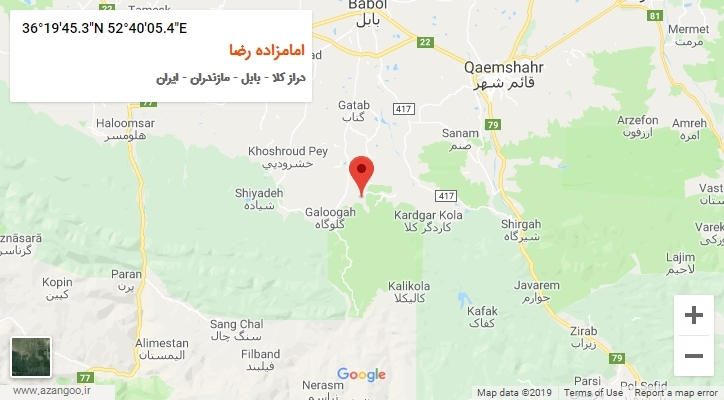 روستای امامزاده رضا بر روی نقشه