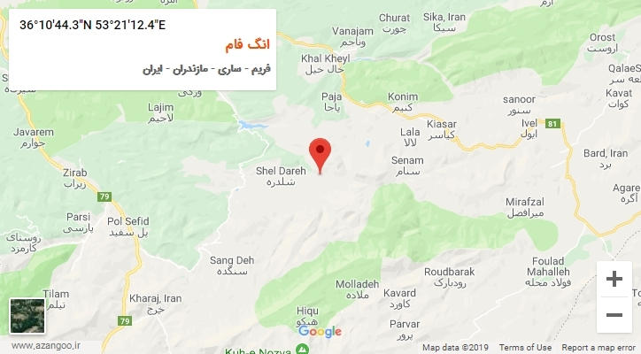 روستای انگ فام بر روی نقشه