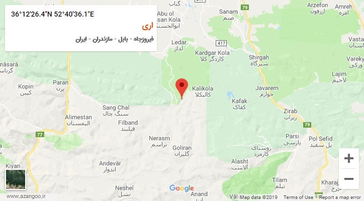 روستای اری بر روی نقشه