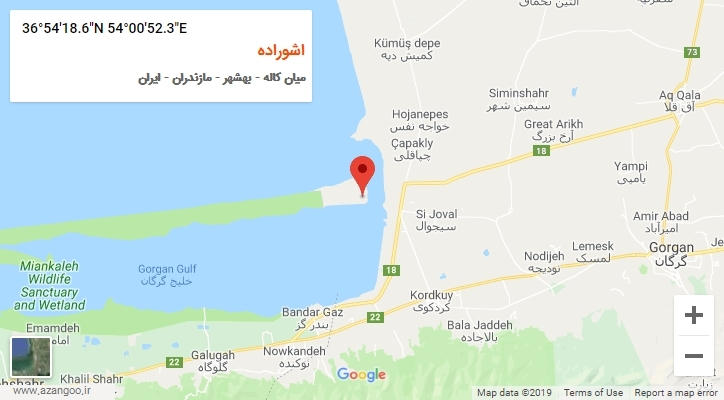 روستای اشوراده بر روی نقشه