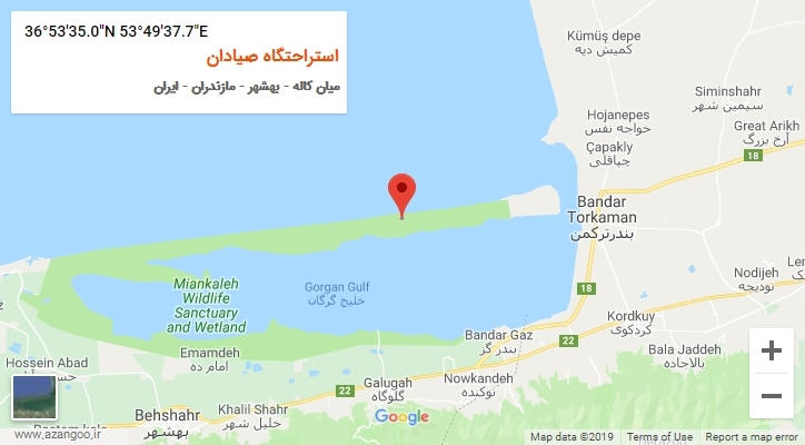 روستای استراحتگاه صیادان بر روی نقشه