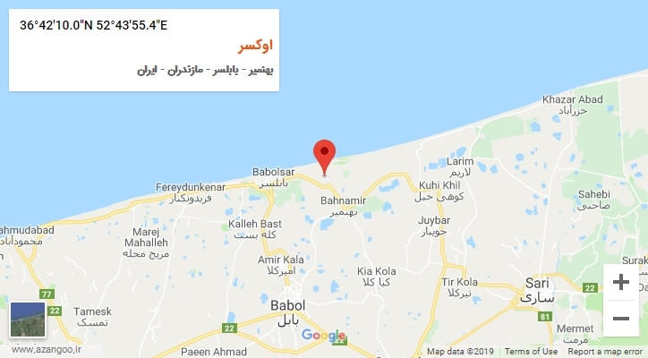 روستای اوکسر بر روی نقشه