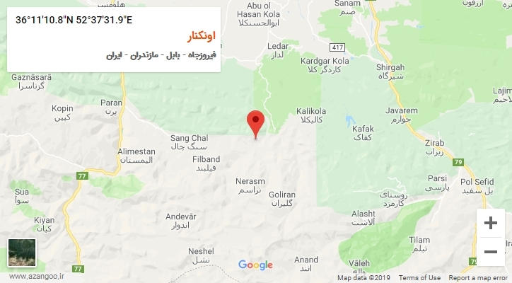 روستای اونکنار بر روی نقشه