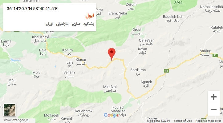 روستای ایول بر روی نقشه