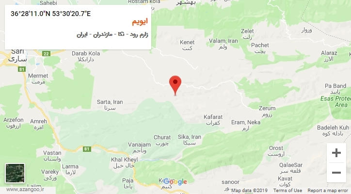 روستای ایویم بر روی نقشه