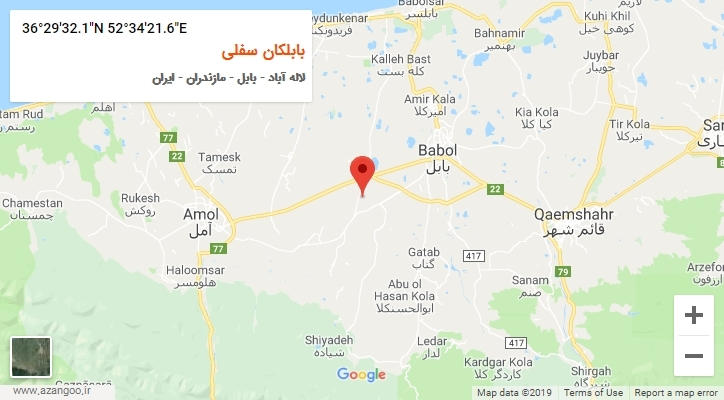 روستای بابلکان سفلی بر روی نقشه