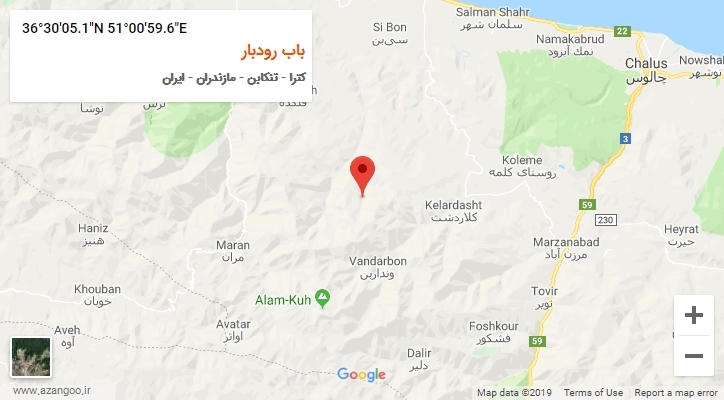 روستای باب رودبار بر روی نقشه