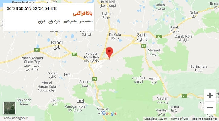 روستای بالاافراکتی بر روی نقشه