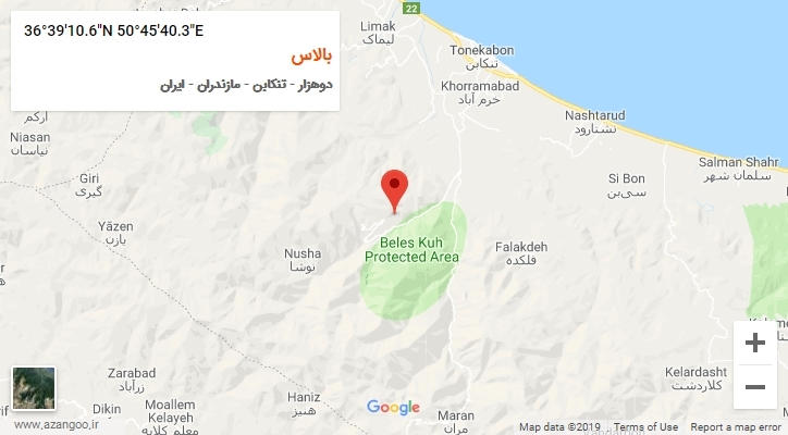 روستای بالاس بر روی نقشه