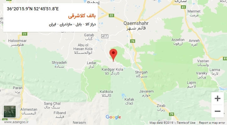 روستای بالف کلاشرقی بر روی نقشه
