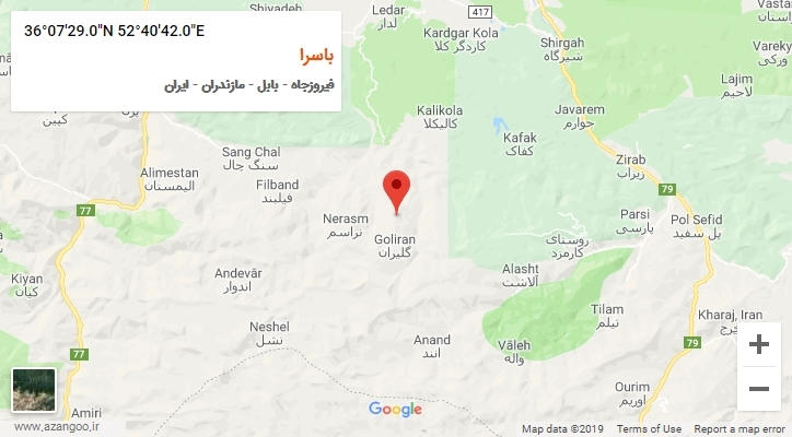 روستای باسرا بر روی نقشه