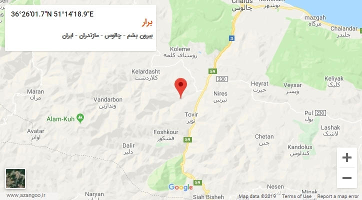 روستای برار بر روی نقشه