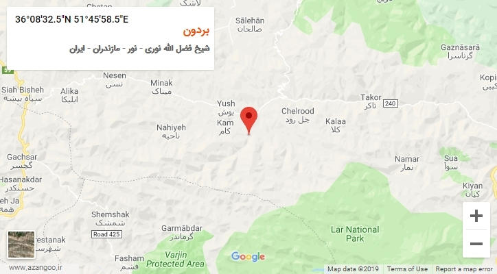 روستای بردون بر روی نقشه