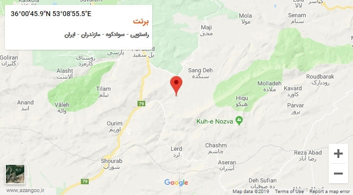 روستای برنت بر روی نقشه