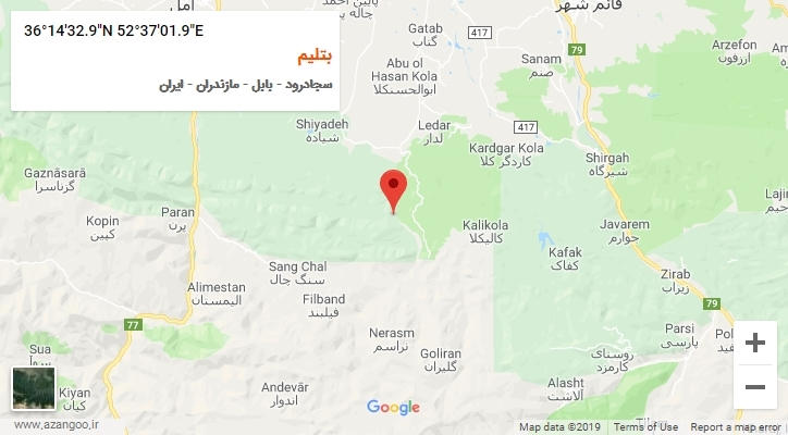 روستای بتلیم بر روی نقشه