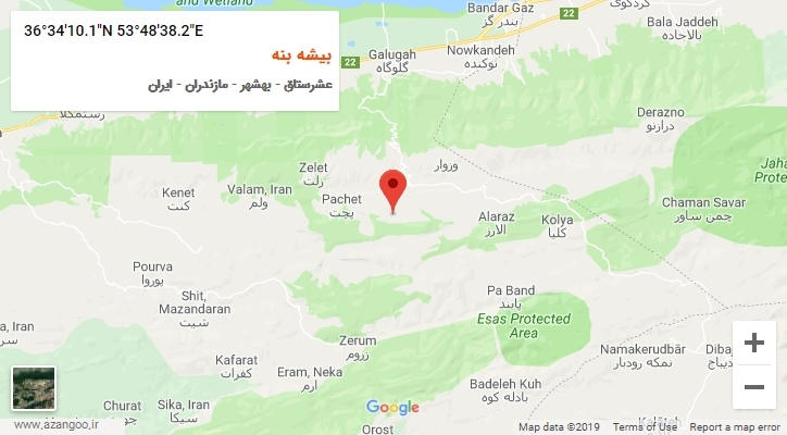 روستای بیشه بنه بر روی نقشه