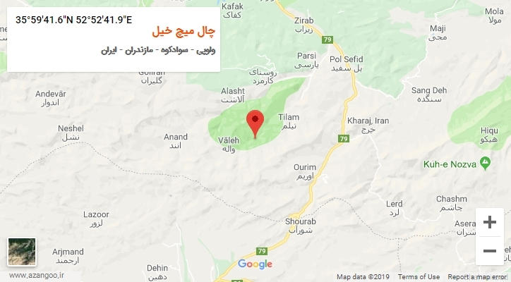 روستای چال میچ خیل بر روی نقشه