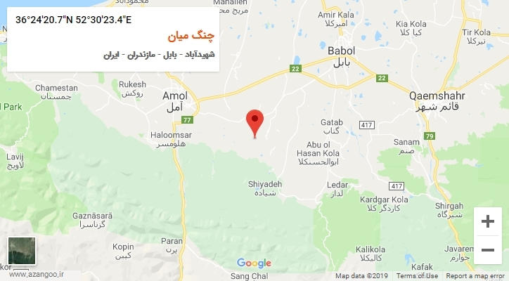 روستای چنگ میان بر روی نقشه