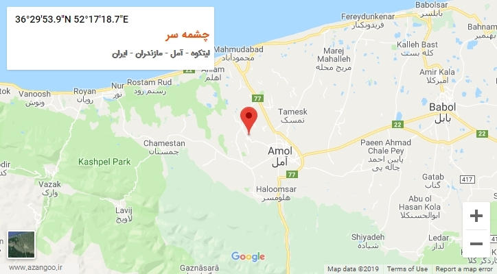 روستای چشمه سر بر روی نقشه