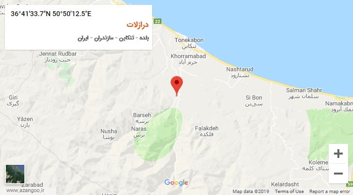 روستای درازلات بر روی نقشه