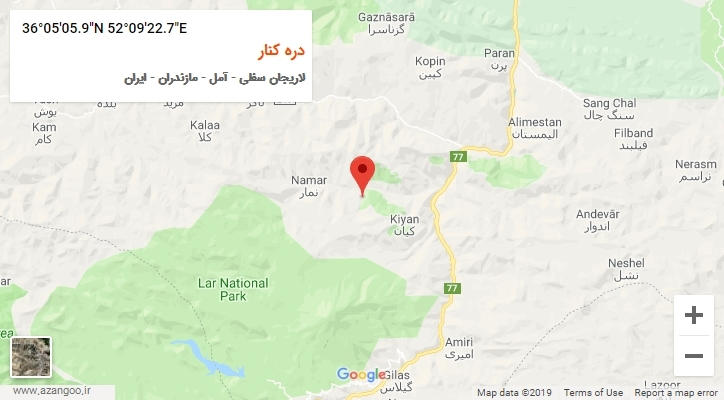 روستای دره کنار بر روی نقشه
