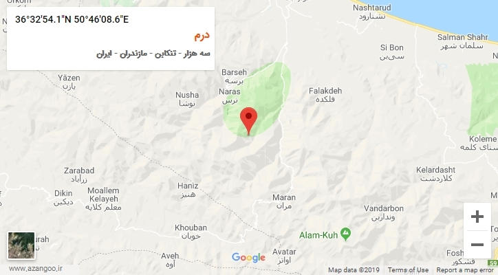 روستای درم بر روی نقشه