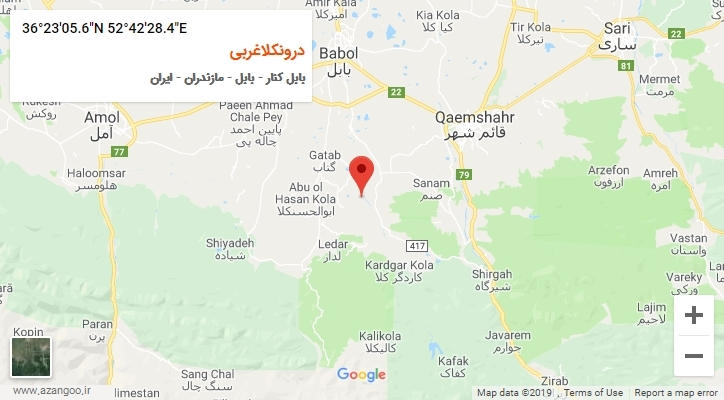 روستای درونکلاغربی بر روی نقشه