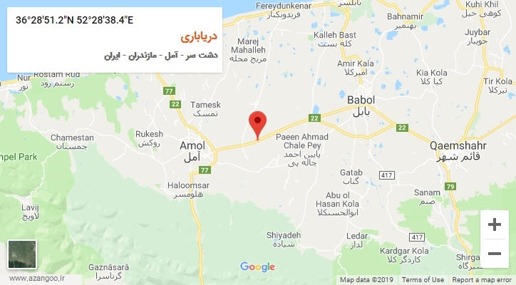 روستای دریاباری بر روی نقشه