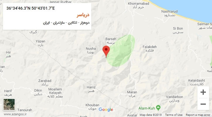 روستای دریاسر بر روی نقشه