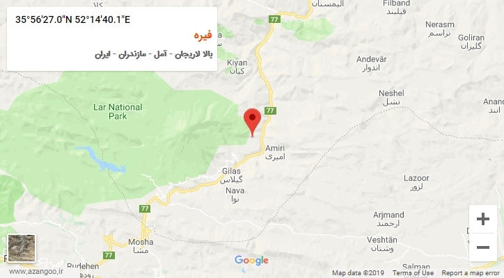 روستای فیره بر روی نقشه