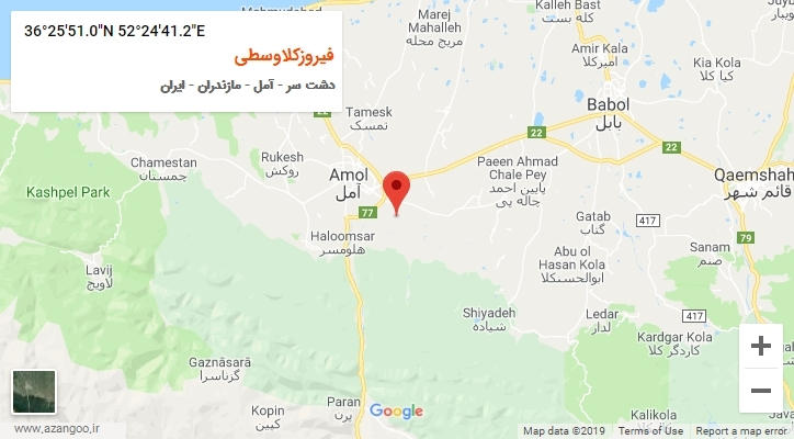 روستای فیروزکلاوسطی بر روی نقشه
