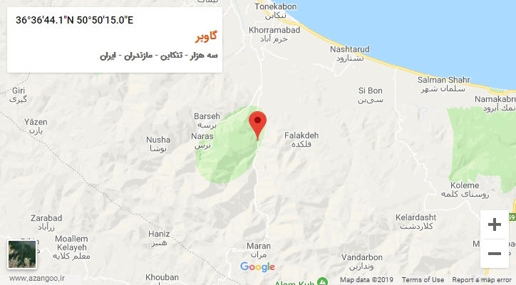 روستای گاوبر بر روی نقشه