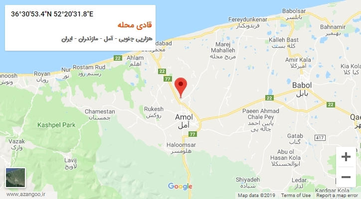 روستای قادی محله بر روی نقشه