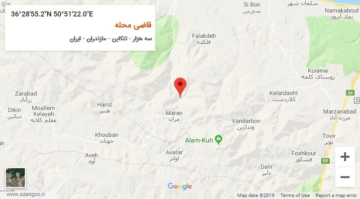 روستای قاضی محله بر روی نقشه