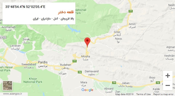 روستای قلعه دختر بر روی نقشه