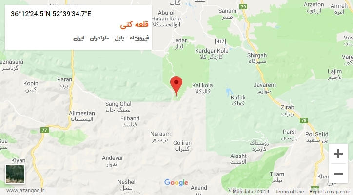 روستای قلعه کتی بر روی نقشه