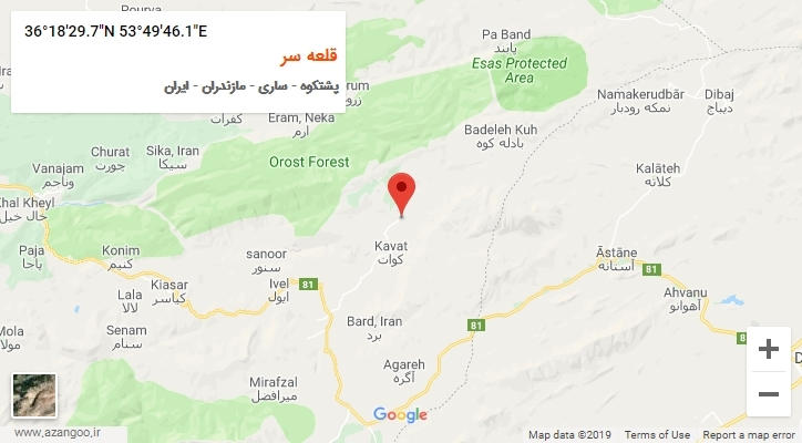 روستای قلعه سر بر روی نقشه