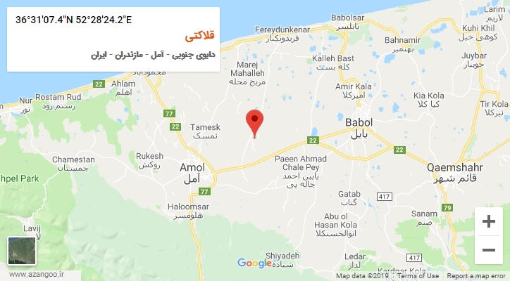 روستای قلاکتی بر روی نقشه