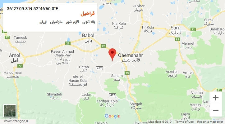 روستای قراخیل بر روی نقشه