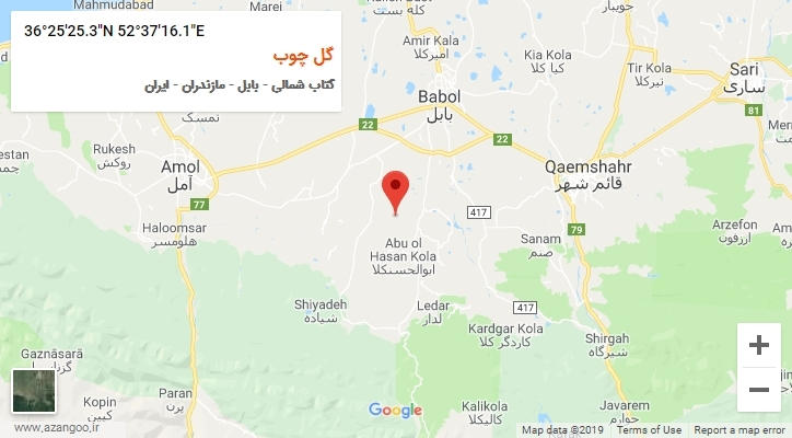 روستای گل چوب بر روی نقشه