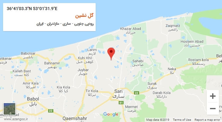 روستای گل نشین بر روی نقشه