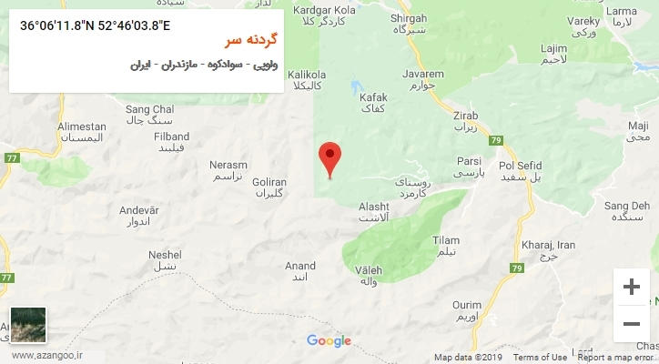 روستای گردنه سر بر روی نقشه