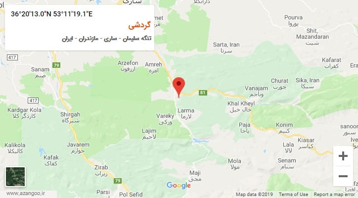 روستای گردشی بر روی نقشه