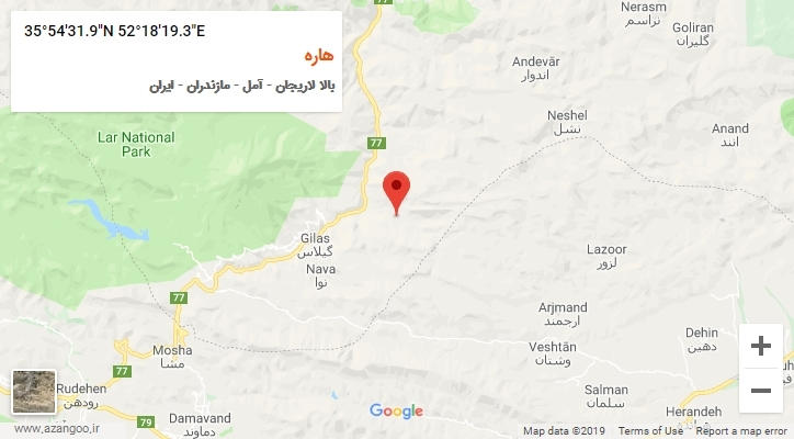 روستای هاره بر روی نقشه