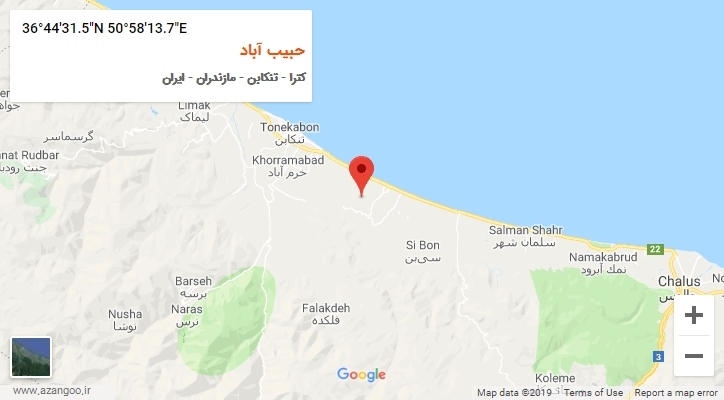 روستای حبیب آباد بر روی نقشه