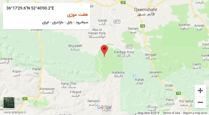 روستای هفت موزی بر روی نقشه