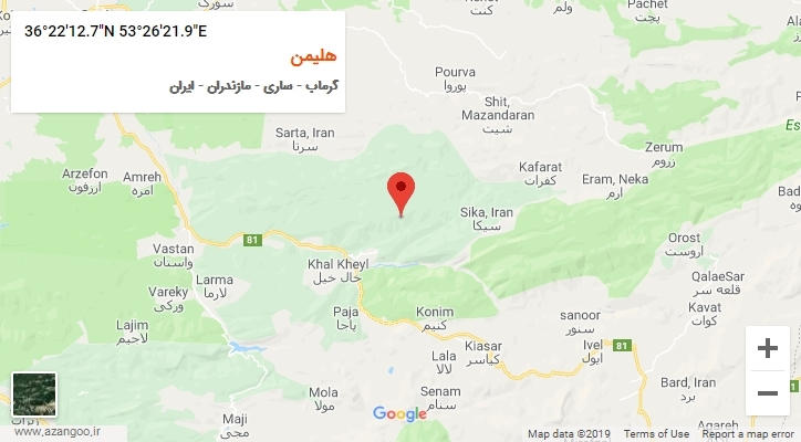 روستای هلیمن بر روی نقشه